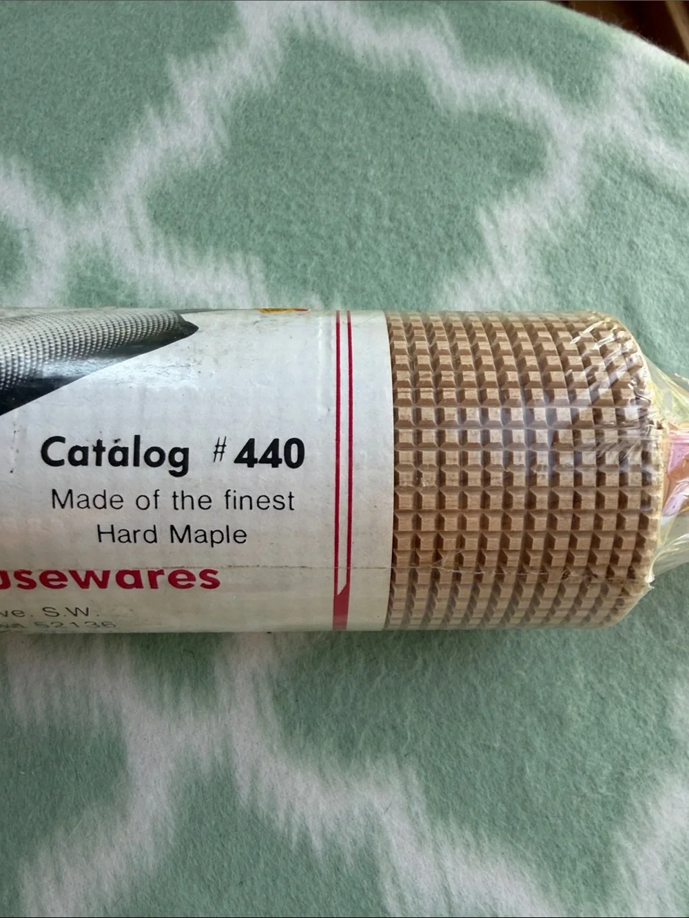 NWT Bethany Housewares Square Cut Rolling Pin with Red Handles